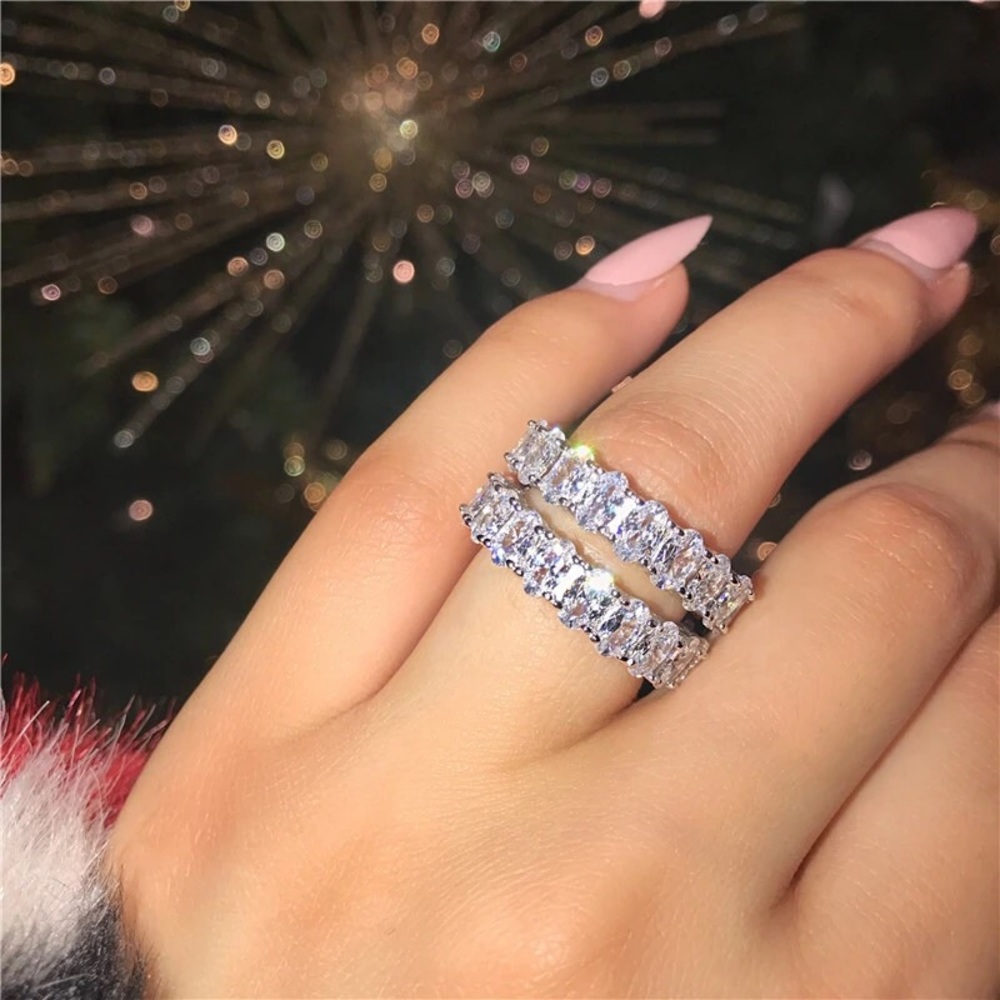 Oval Cut Diamond Eternity Ring Wedding Band